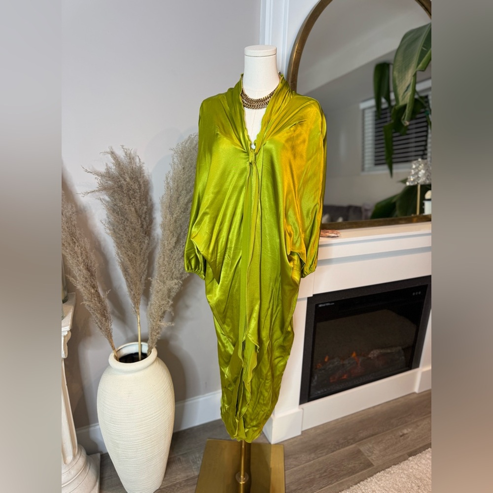 Zara Vibrant Green Midi Dress
